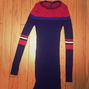 Black/Red/Blue sweater dress
